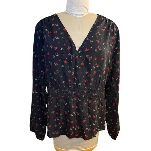 GAP Floral Print Smocked Peplum Top Plus Sz. XXL Lightweight Flowy - Picture 1 of 10